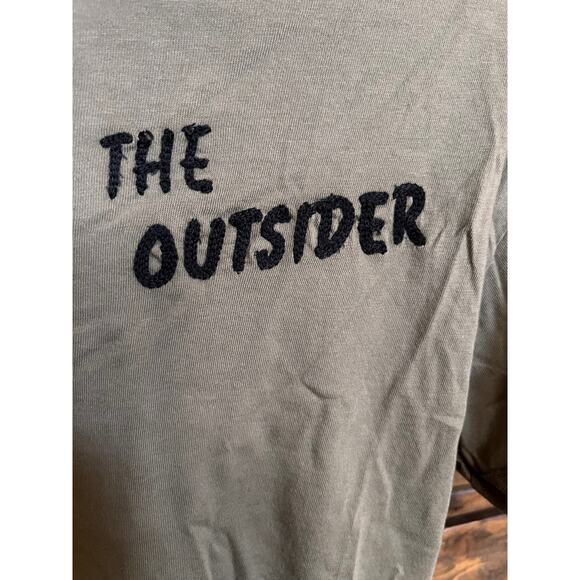 Free People X Sandrine Rose The Vintage Crew Olive Drab The Outsider TShirt Sz M - Picture 3 of 14